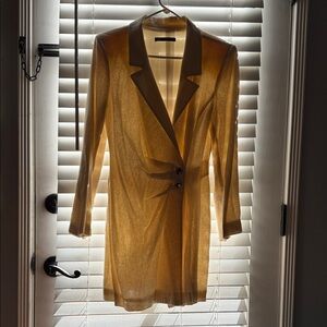 Zara Cream Blazer with Button Accent